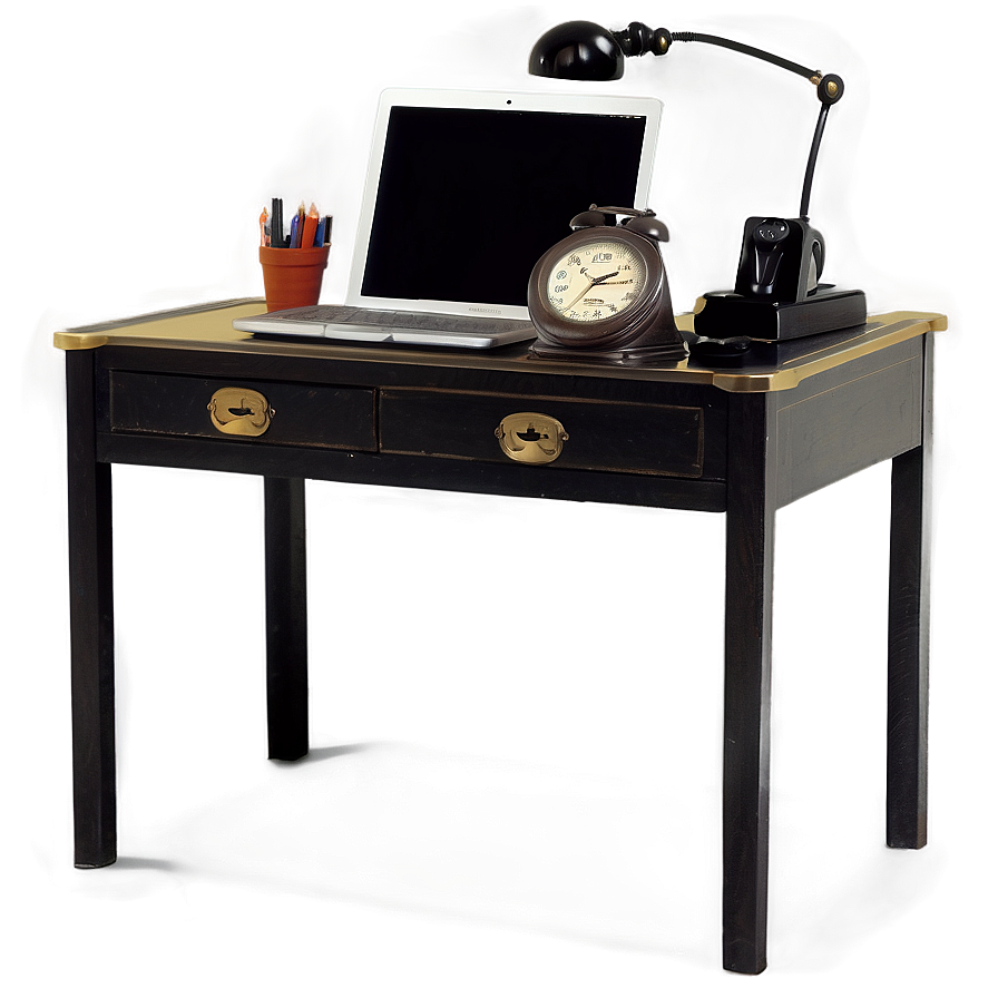 Vintage Office Desk Png 06122024