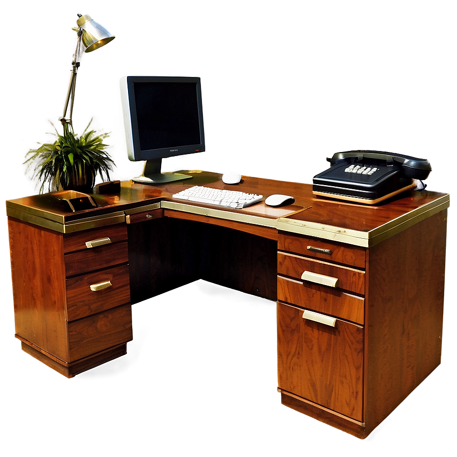 Vintage Office Desk Png Mga3