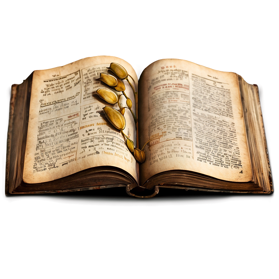 Vintage Open Book Png 10