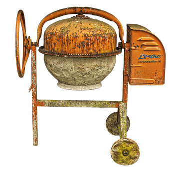 Vintage Orange Concrete Mixer