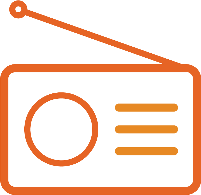 Vintage Orange Radio Icon