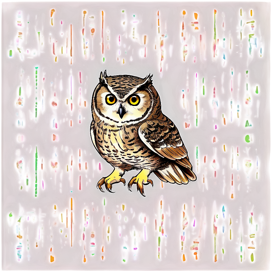 Vintage Owl Drawing Png 44