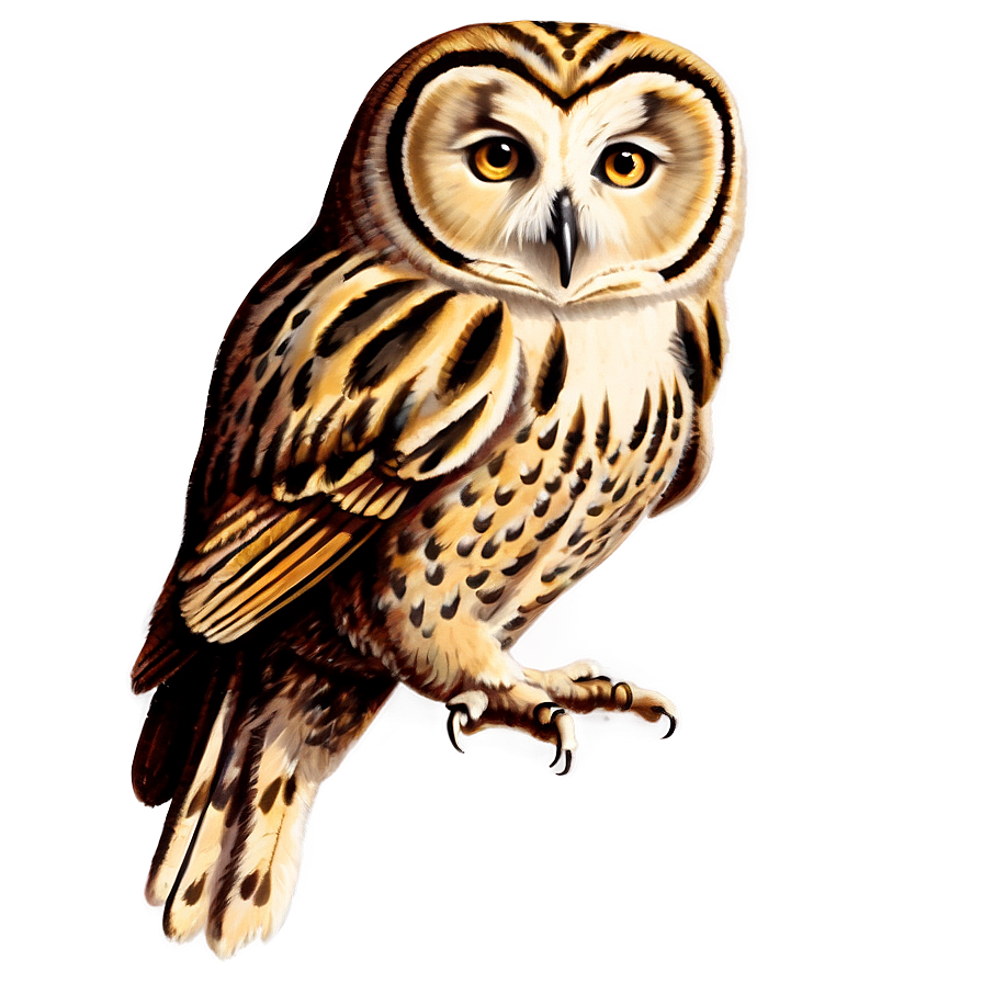 Vintage Owl Drawing Png 67