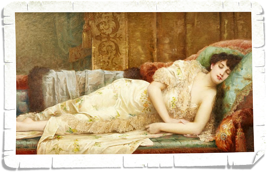 Vintage Painting Reclining Woman