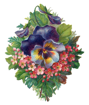 Vintage_ Pansy_ Floral_ Arrangement