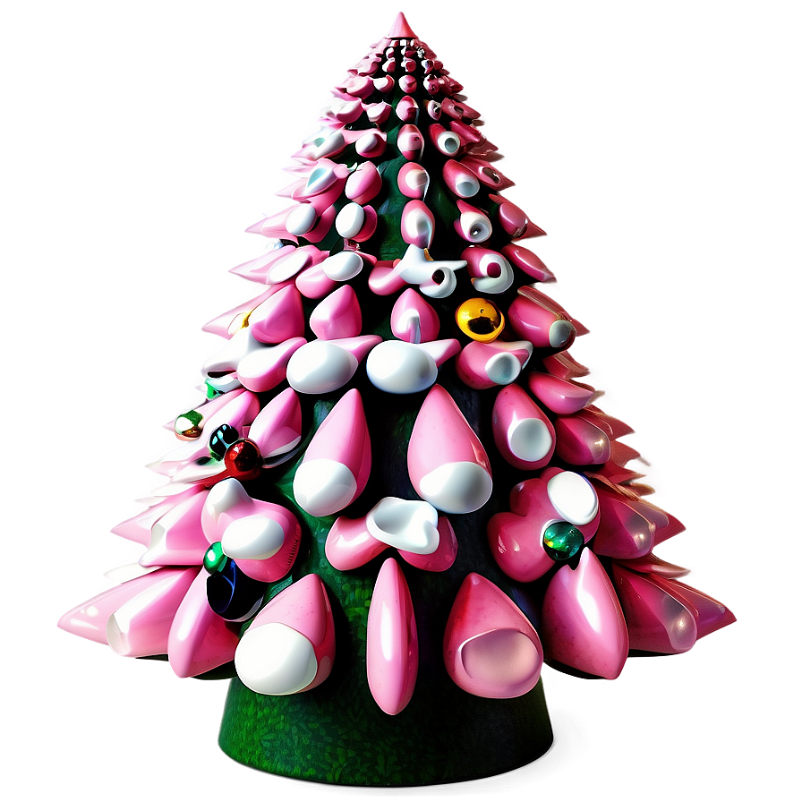 Vintage Pink Christmas Tree Png 06122024