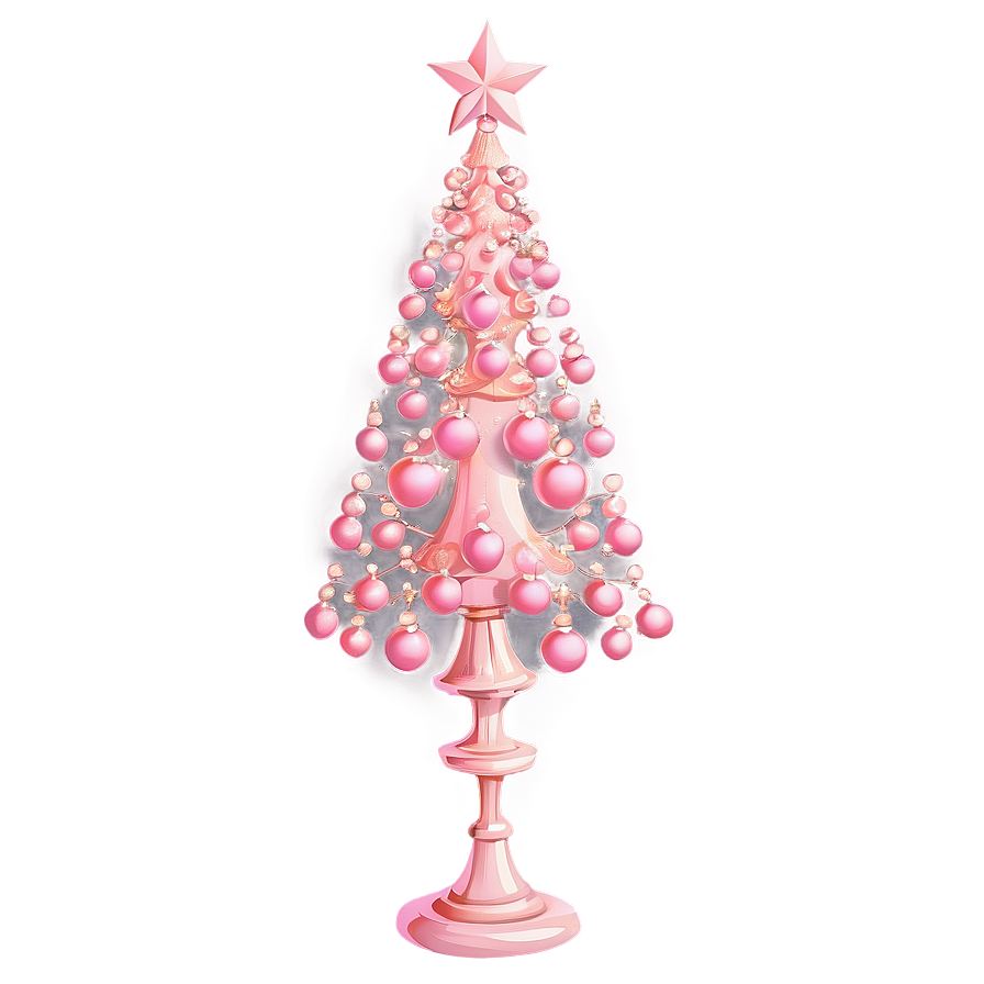 Vintage Pink Christmas Tree Png 06122024