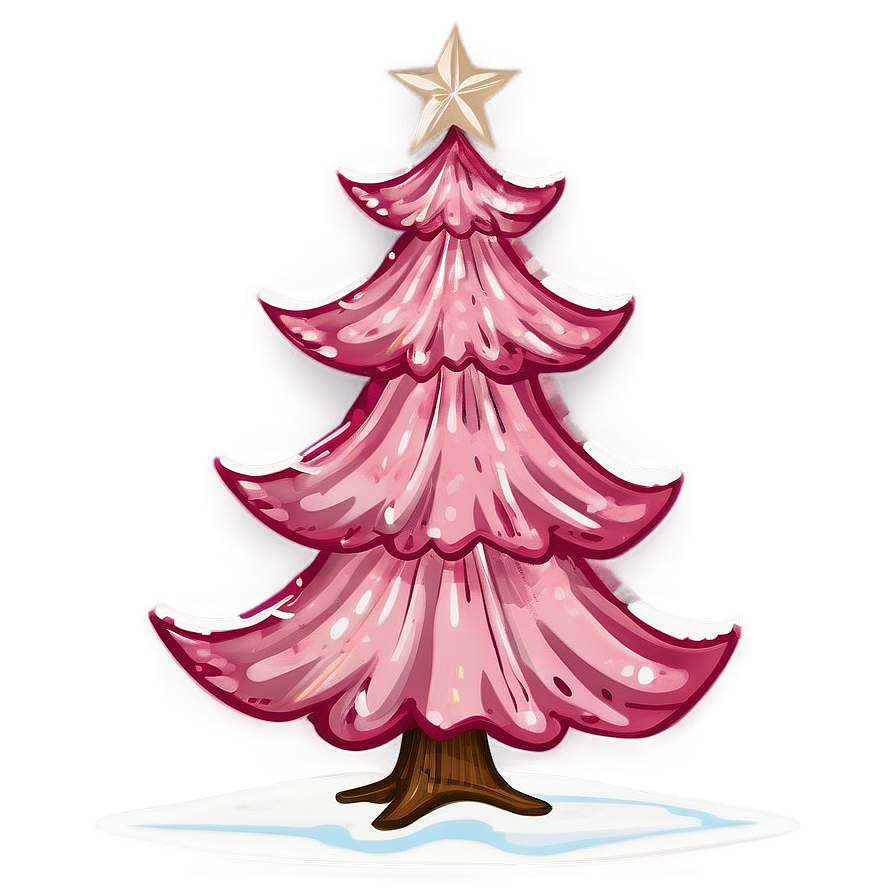 Vintage Pink Christmas Tree Png 40