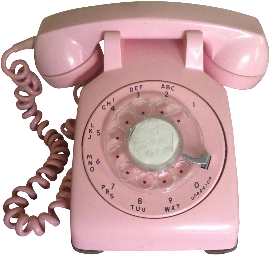 Vintage Pink Rotary Telephone