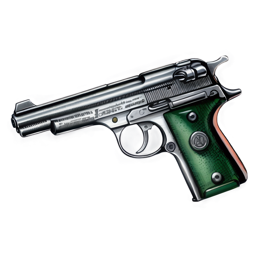 Vintage Pistol Drawing Png 44