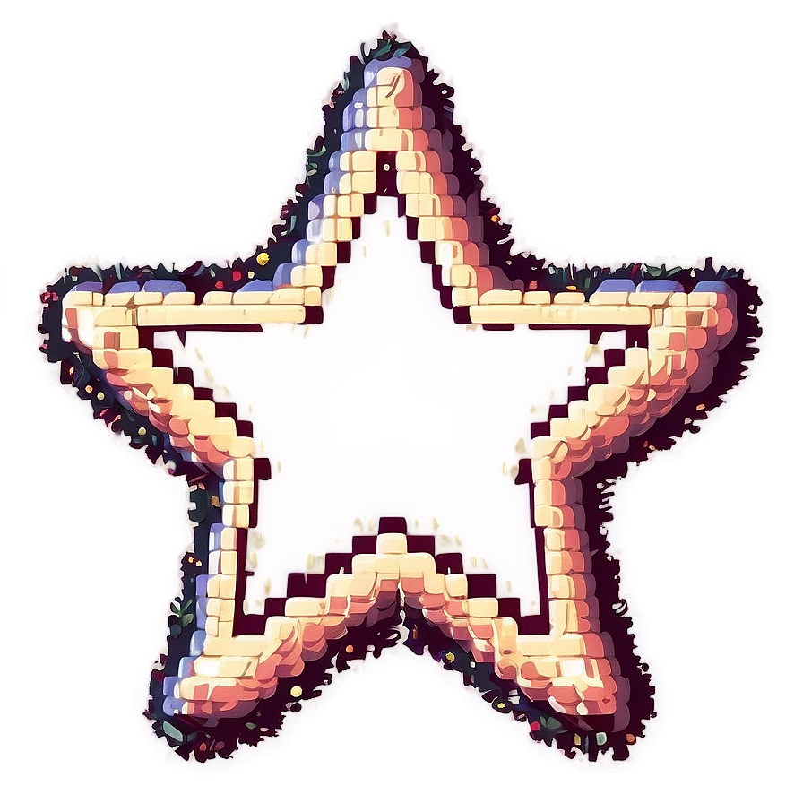 Vintage Pixel Star Art Png Epe