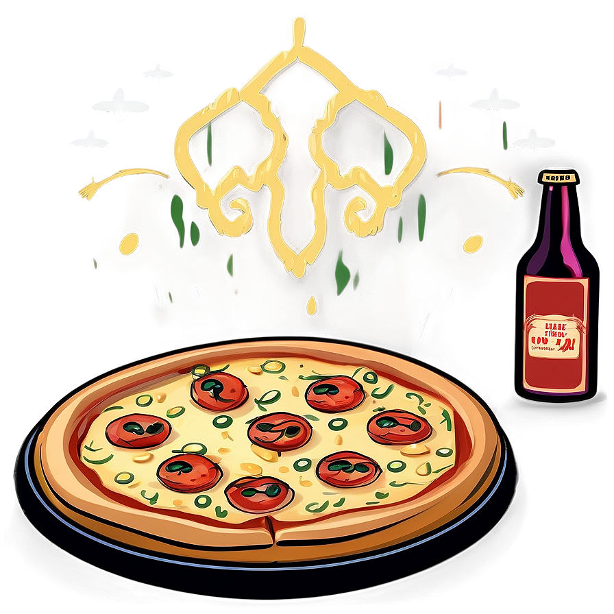 Vintage Pizza Cartoon Poster Png Qkf4