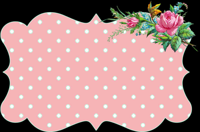 Vintage Polka Dot Floral Frame