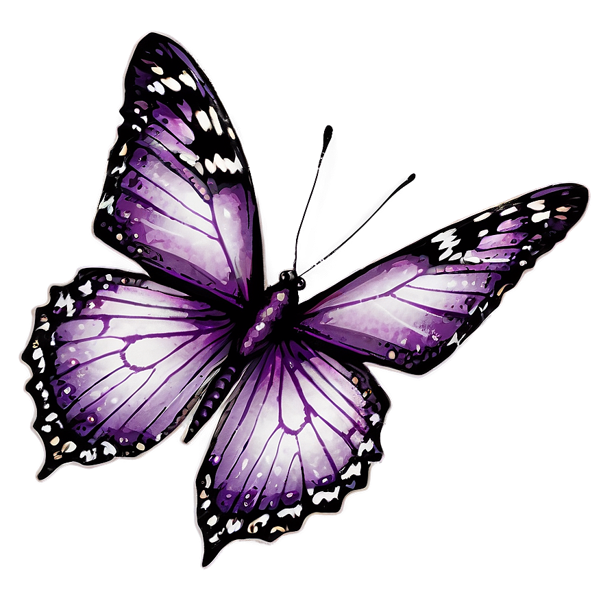 Vintage Purple Butterfly Png 45