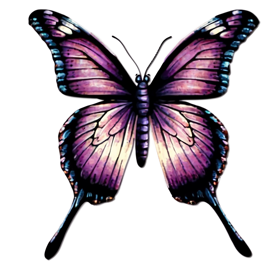Vintage Purple Butterfly Png Eaf38