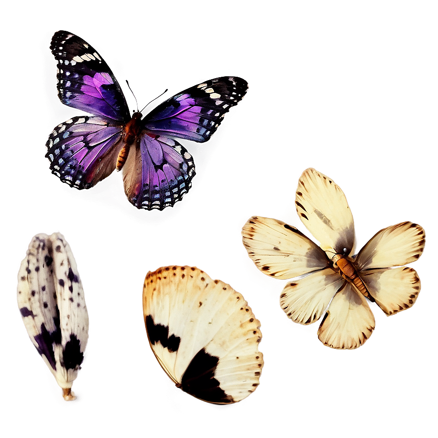 Vintage Purple Butterfly Png Knq