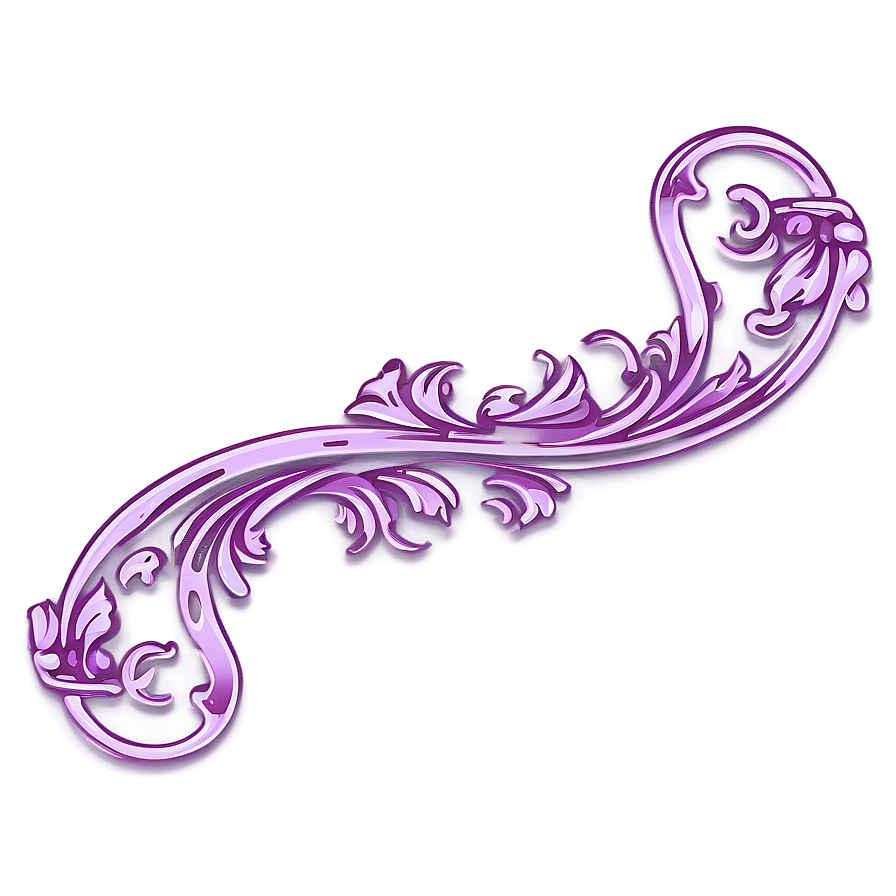 Vintage Purple Scroll Border Png Osf28