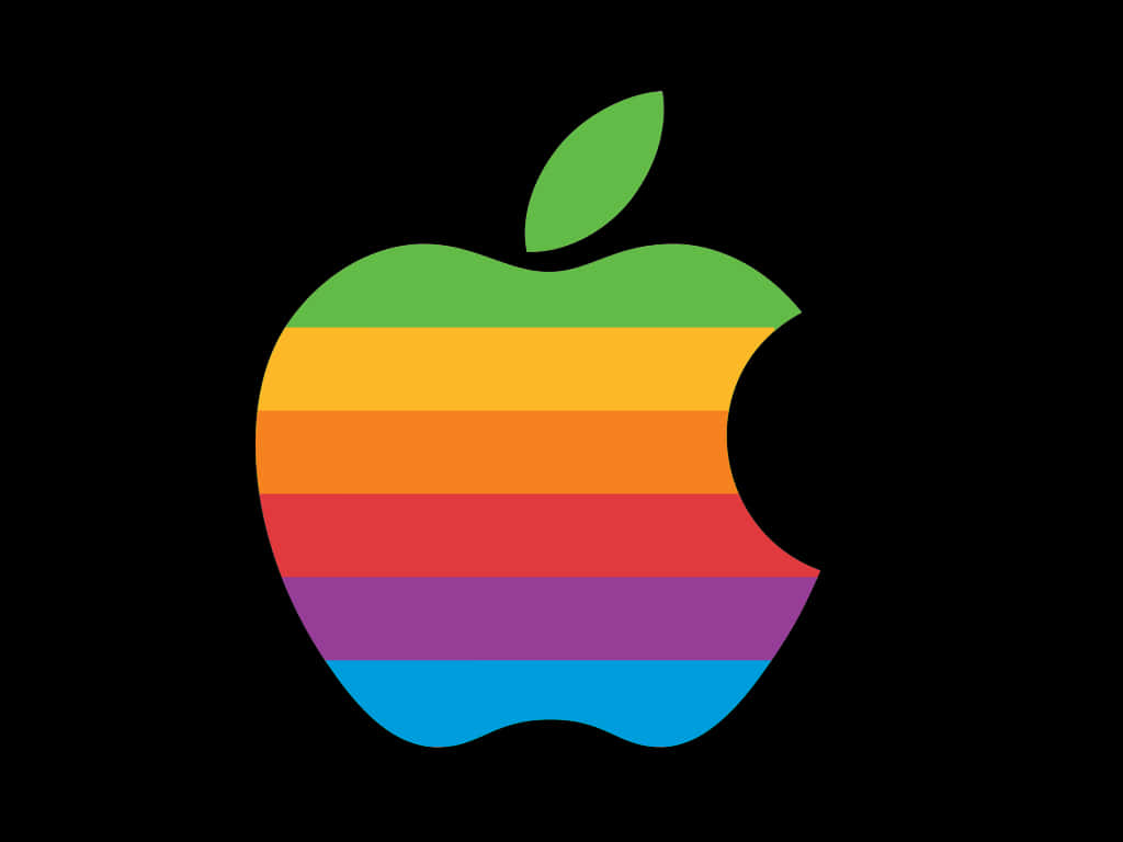 Vintage Rainbow Apple Logo