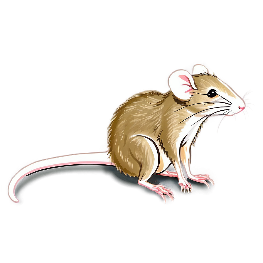 Vintage Rat Drawing Png 05042024