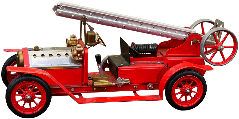 Vintage Red Fire Engine Toy