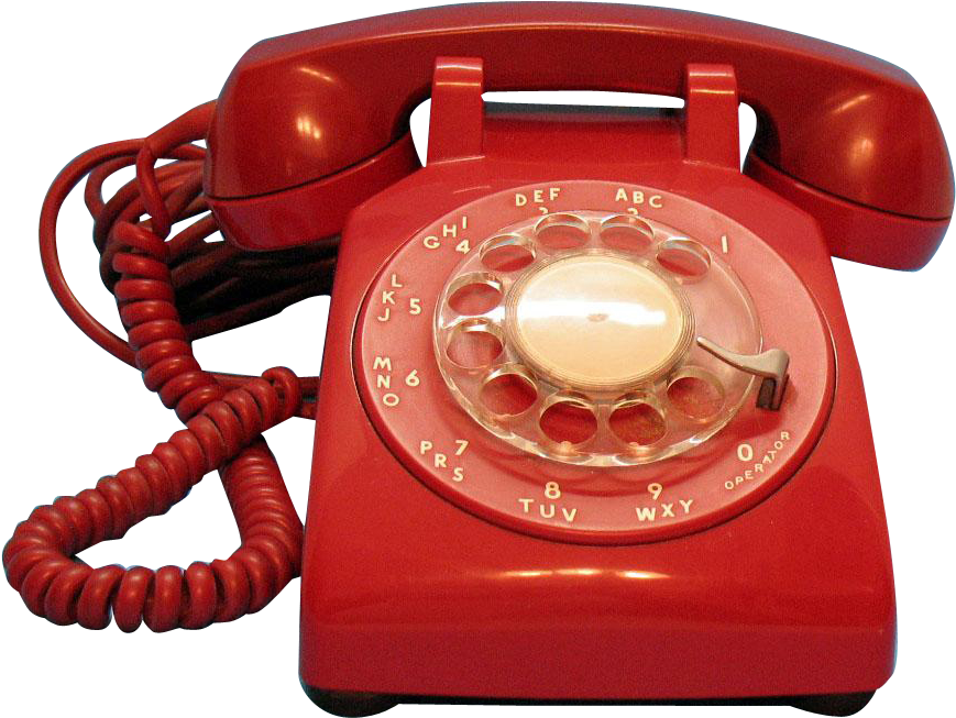 Vintage Red Rotary Phone.png