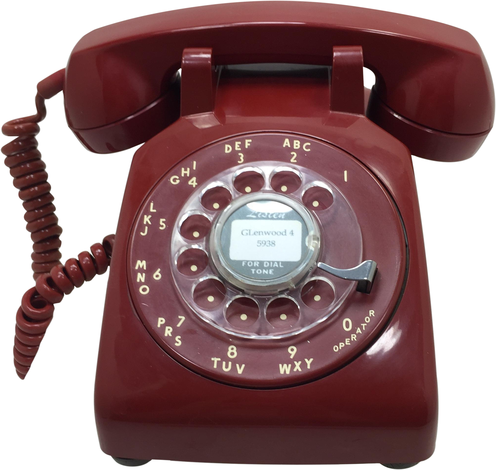 Vintage Red Rotary Telephone.png