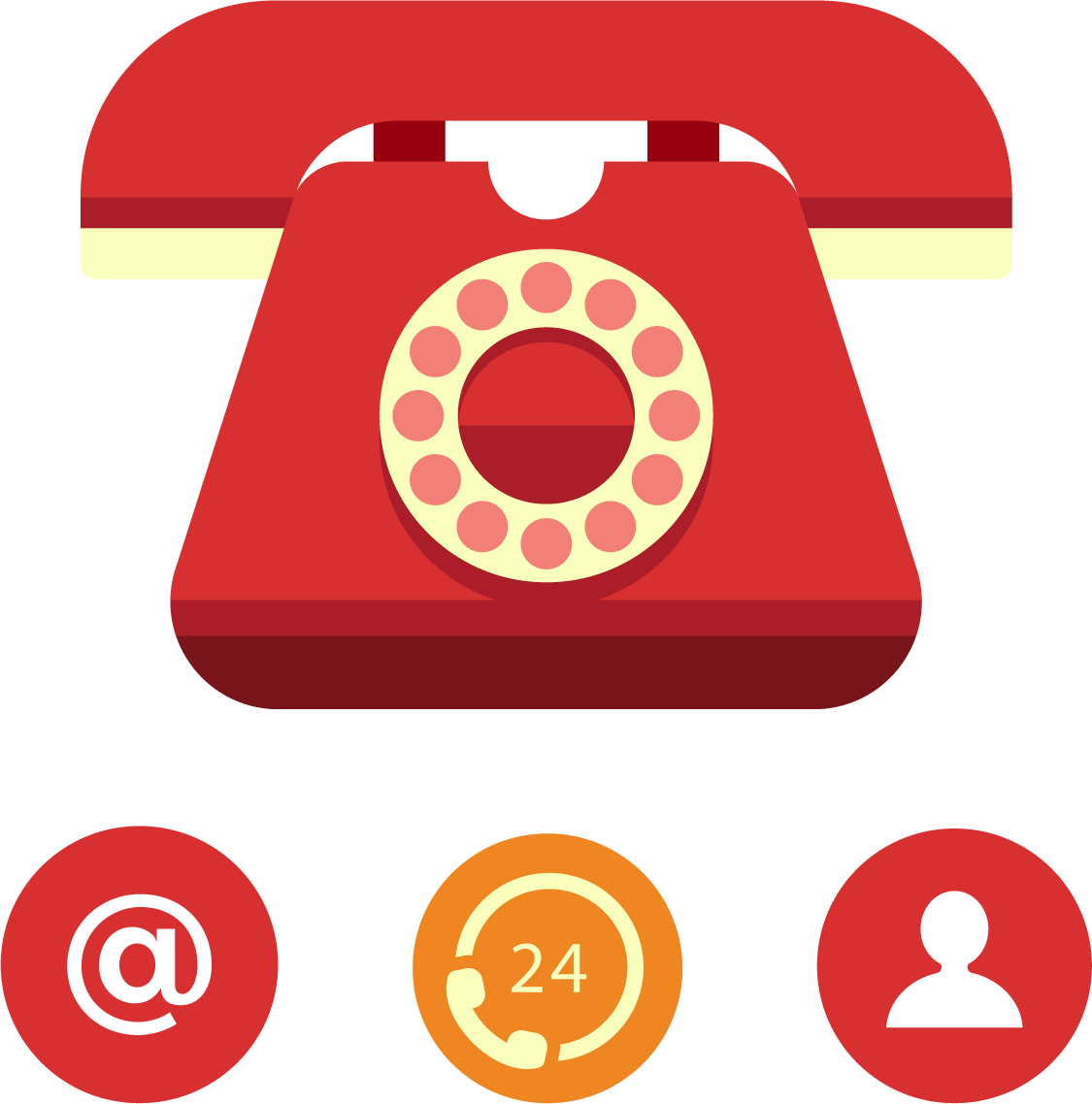 Vintage Red Telephone Contact Icons