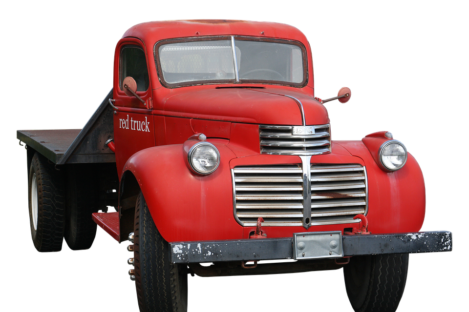 Vintage Red Truck Flatbed