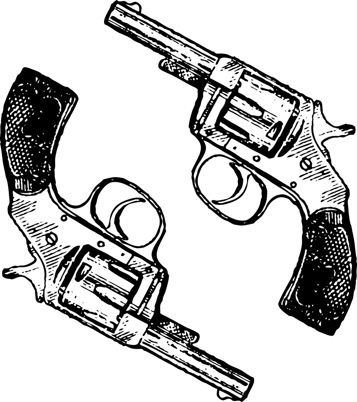 Vintage Revolver Illustration