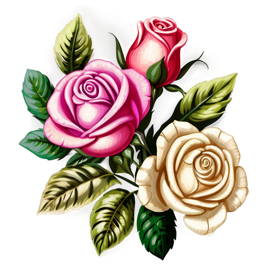 Vintage Rose Bouquet Png 06292024