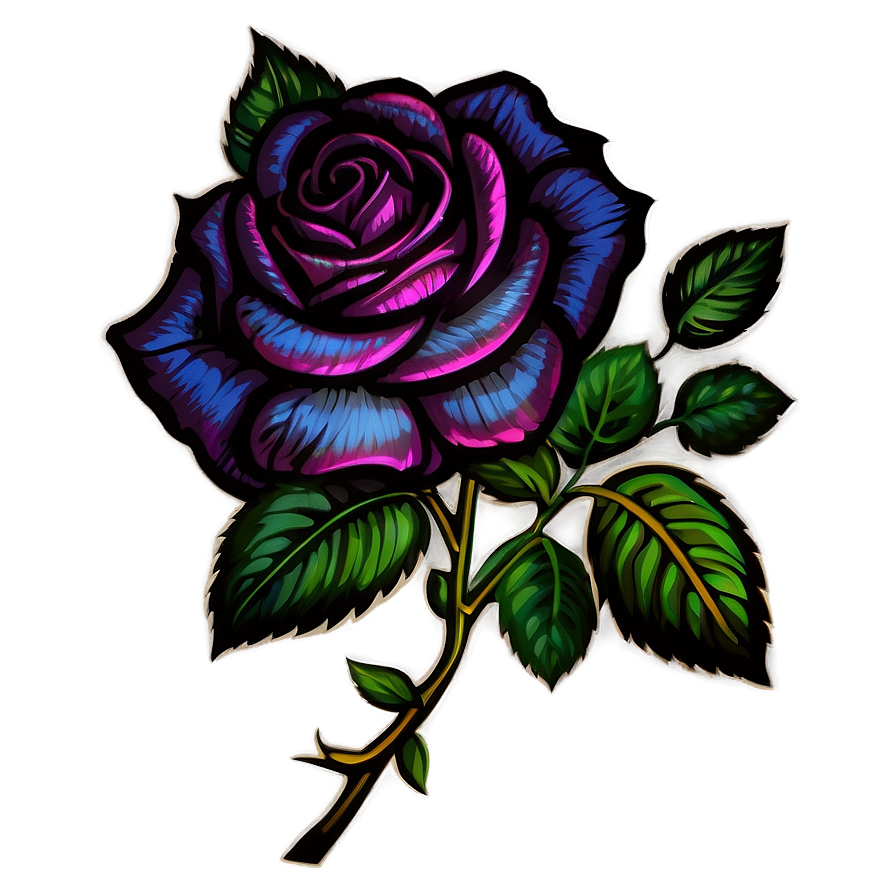 Vintage Rose Emblem Png 95