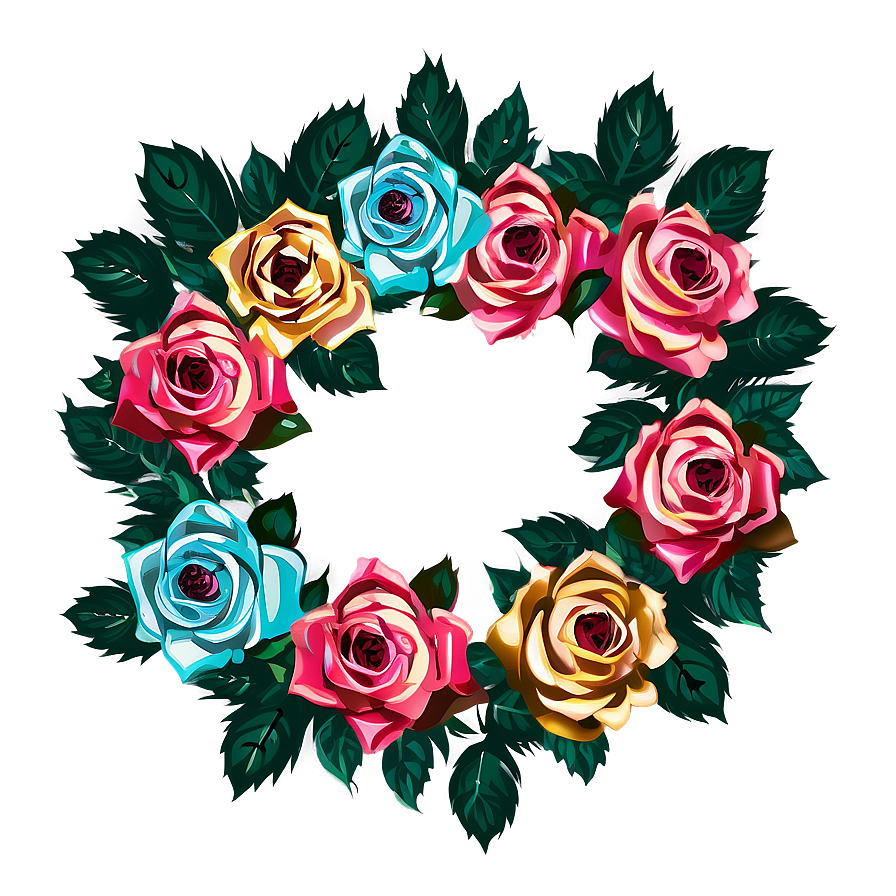 Vintage Rose Wreath Png 05242024