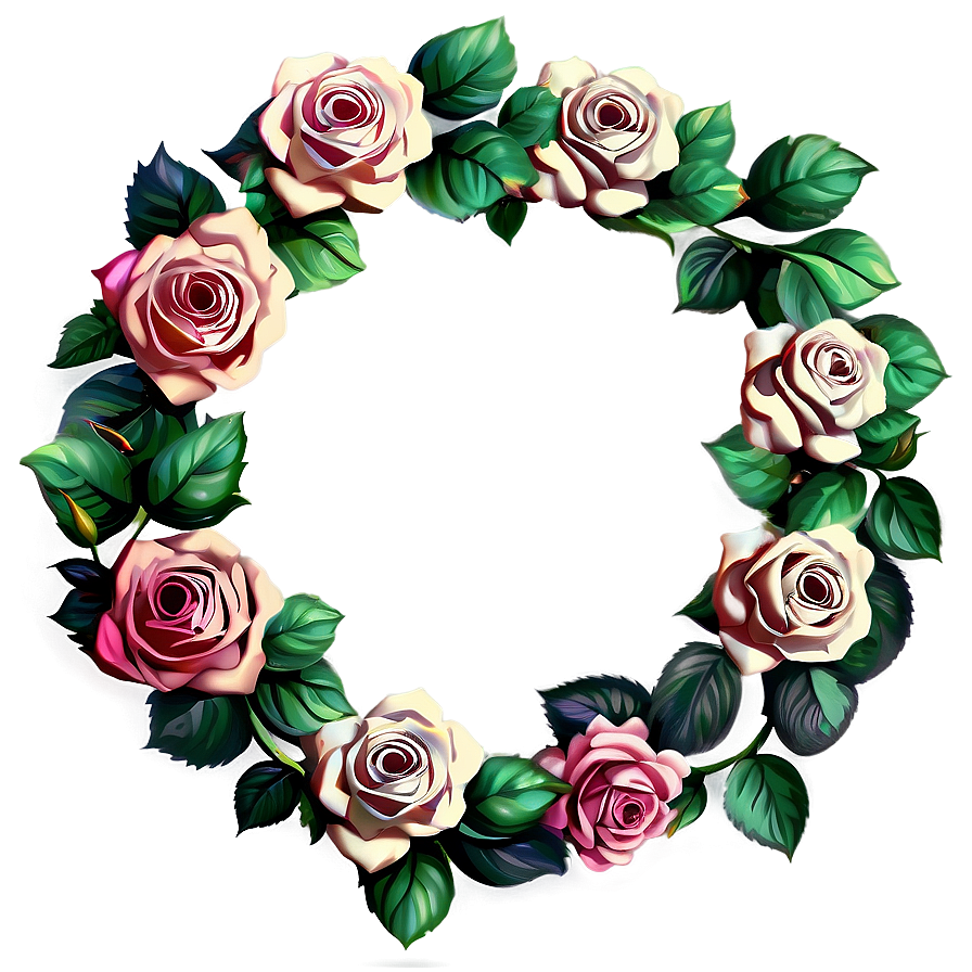 Vintage Rose Wreath Png Xap