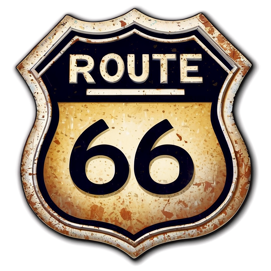 Vintage Route 66 Emblem Png Ahj