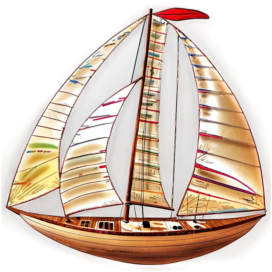 Vintage Sailboat Design Png 05242024