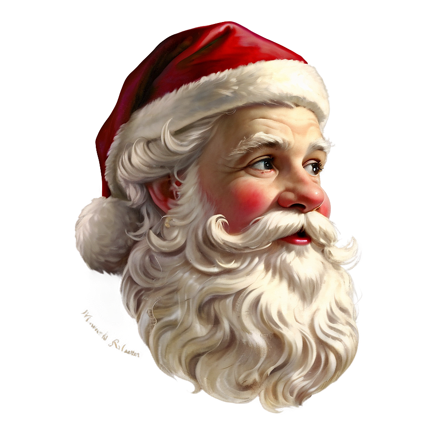 Vintage Santa Profile Png Spd