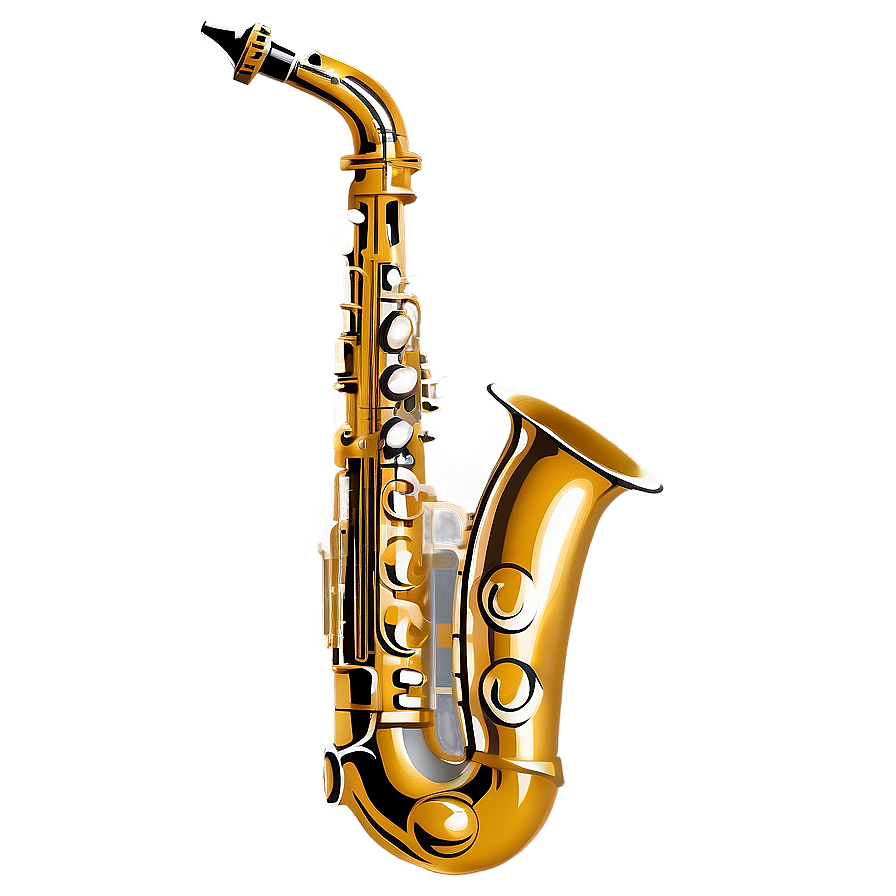 Vintage Saxophone Illustration Png 46