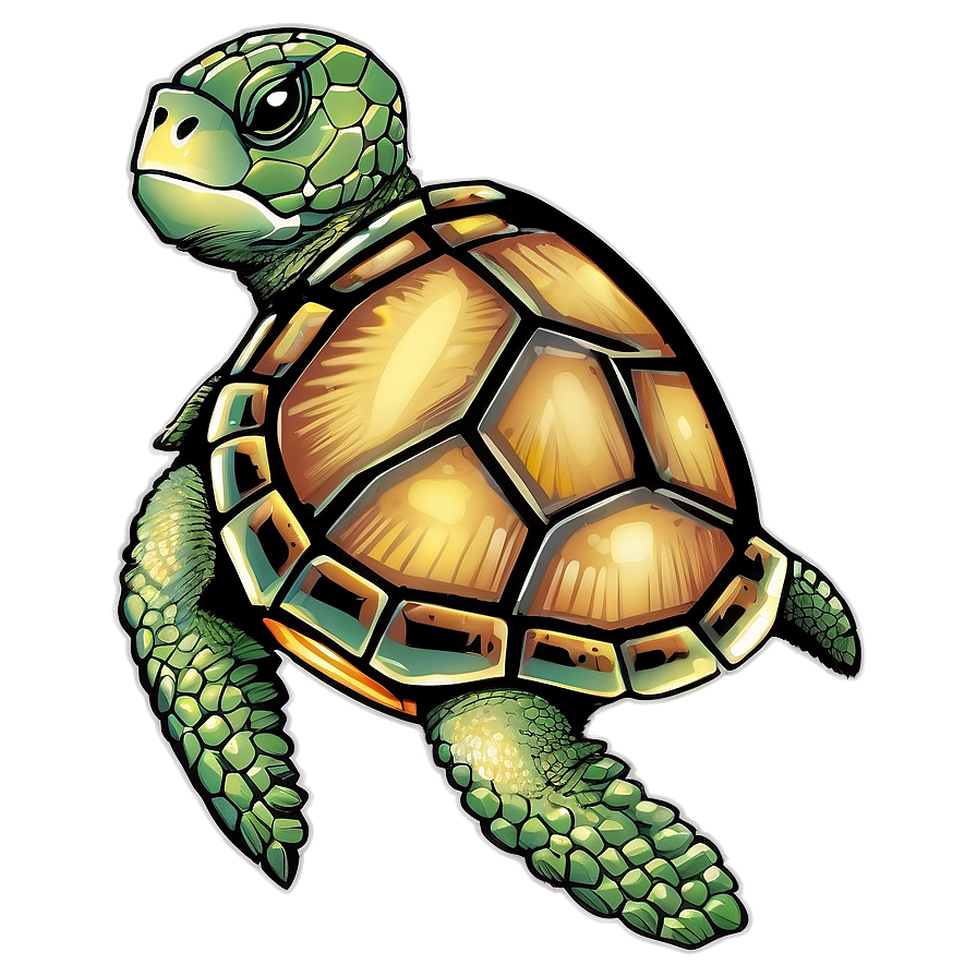 Vintage Sea Turtle Illustration Png Asy