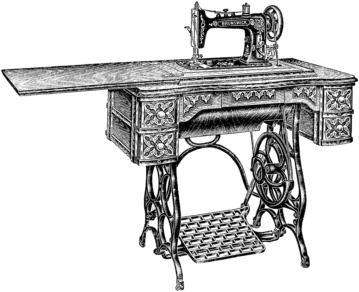 Vintage Sewing Machine Illustration