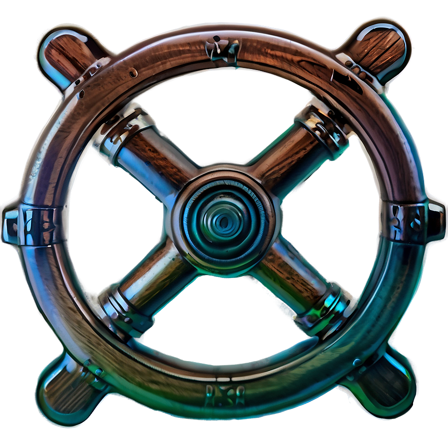 Vintage Ship Steering Wheel Png 05252024