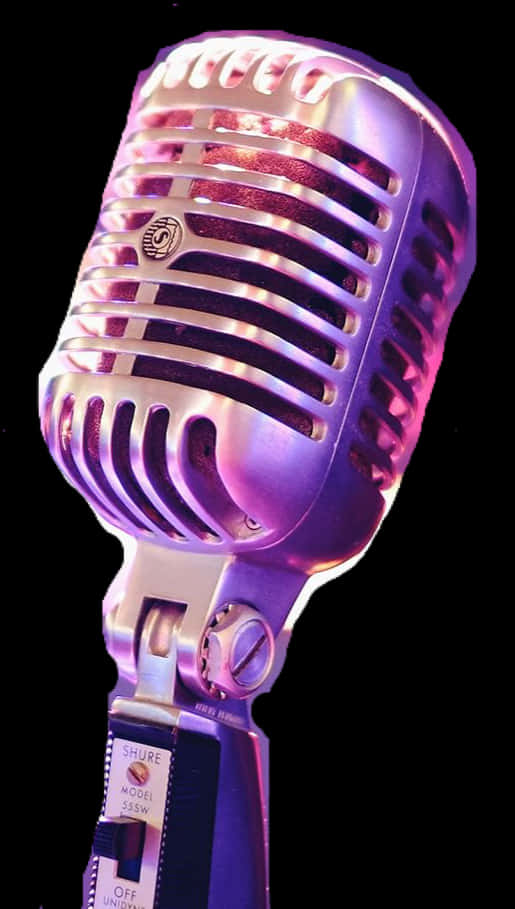 Vintage Shure Microphone Purple Hue