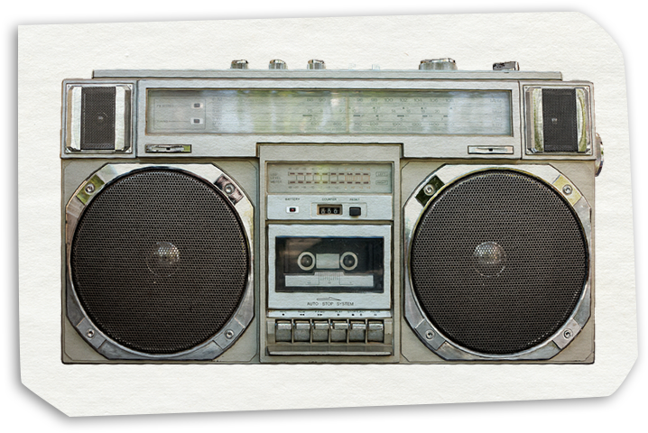 Vintage Silver Boombox