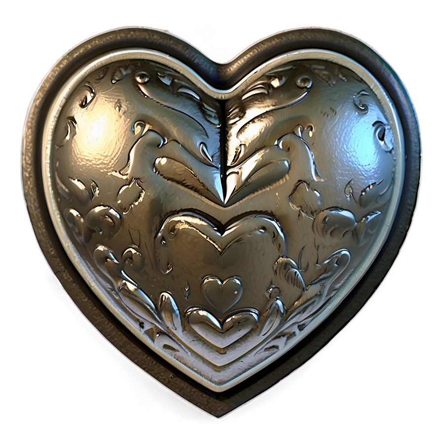 Vintage Silver Heart Png Osp