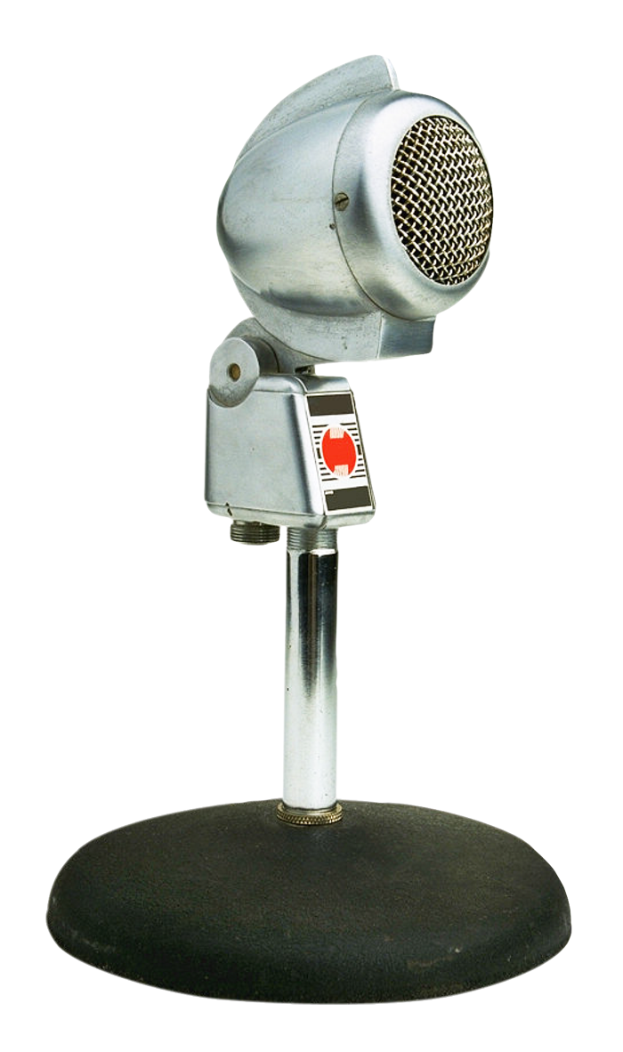 Vintage Silver Microphoneon Stand