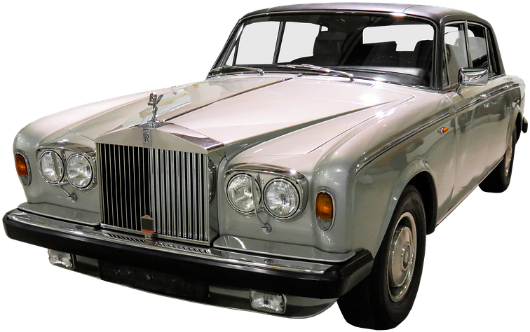 Vintage Silver Rolls Royce Classic Car