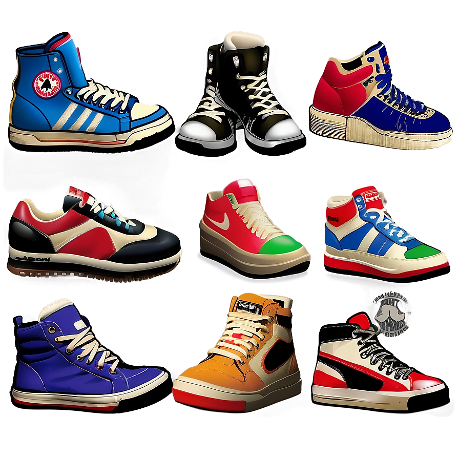 Vintage Sneaker Collection Png Wwi