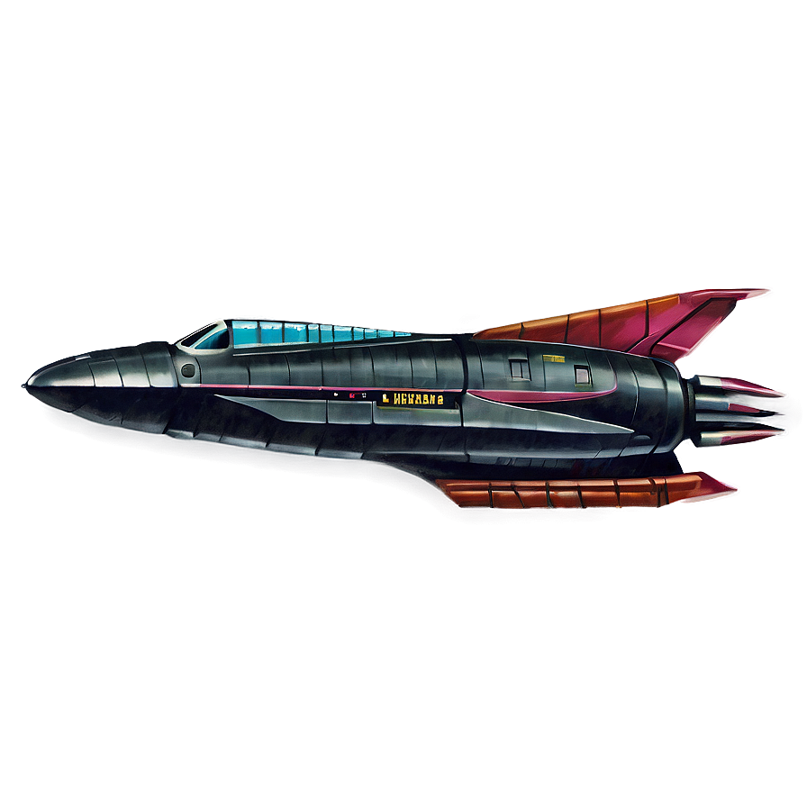 Vintage Spaceship Drawing Png 64