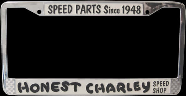 Vintage Speed Parts License Plate Frame