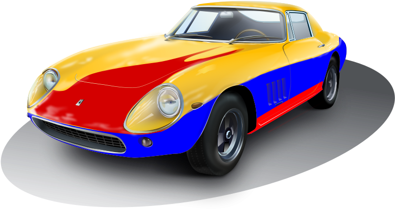 Vintage Sports Car Colorful Design