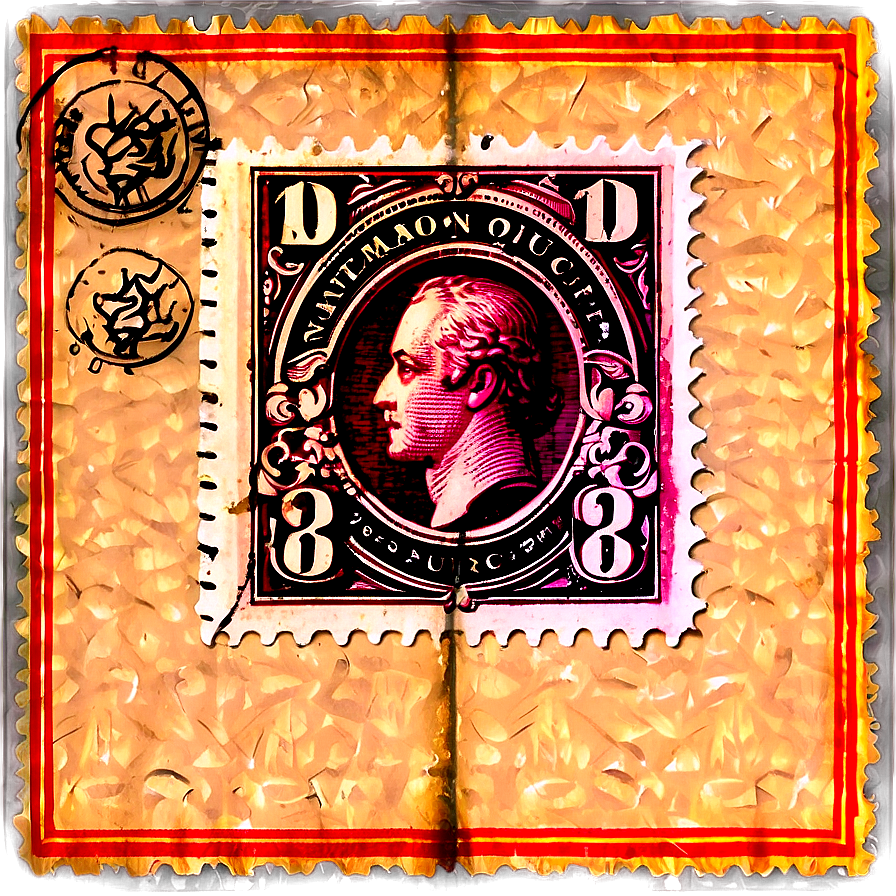 Vintage Stamp Album Page Png Wih